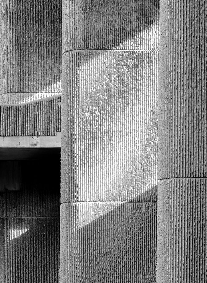 Light and shadow on sunlight on architectural building